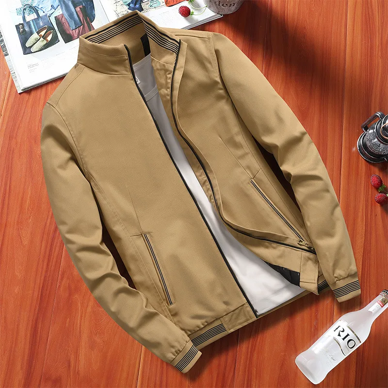 Fashion Jacket Men Coat Bomber Thin Slim Baseball Jackets Men Streetwear Hip Hop Windbreaker Zipper High Collar Jacket Male
