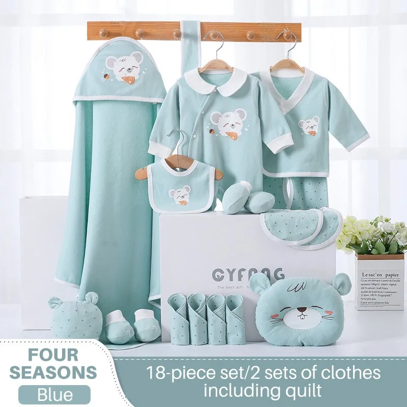 18/20/22pieces Baby Sets Baby Boys Girls Spring 100% Cotton Clothing Suits 0-12M Baby Gift Newborn Clothes Outfits Without Box