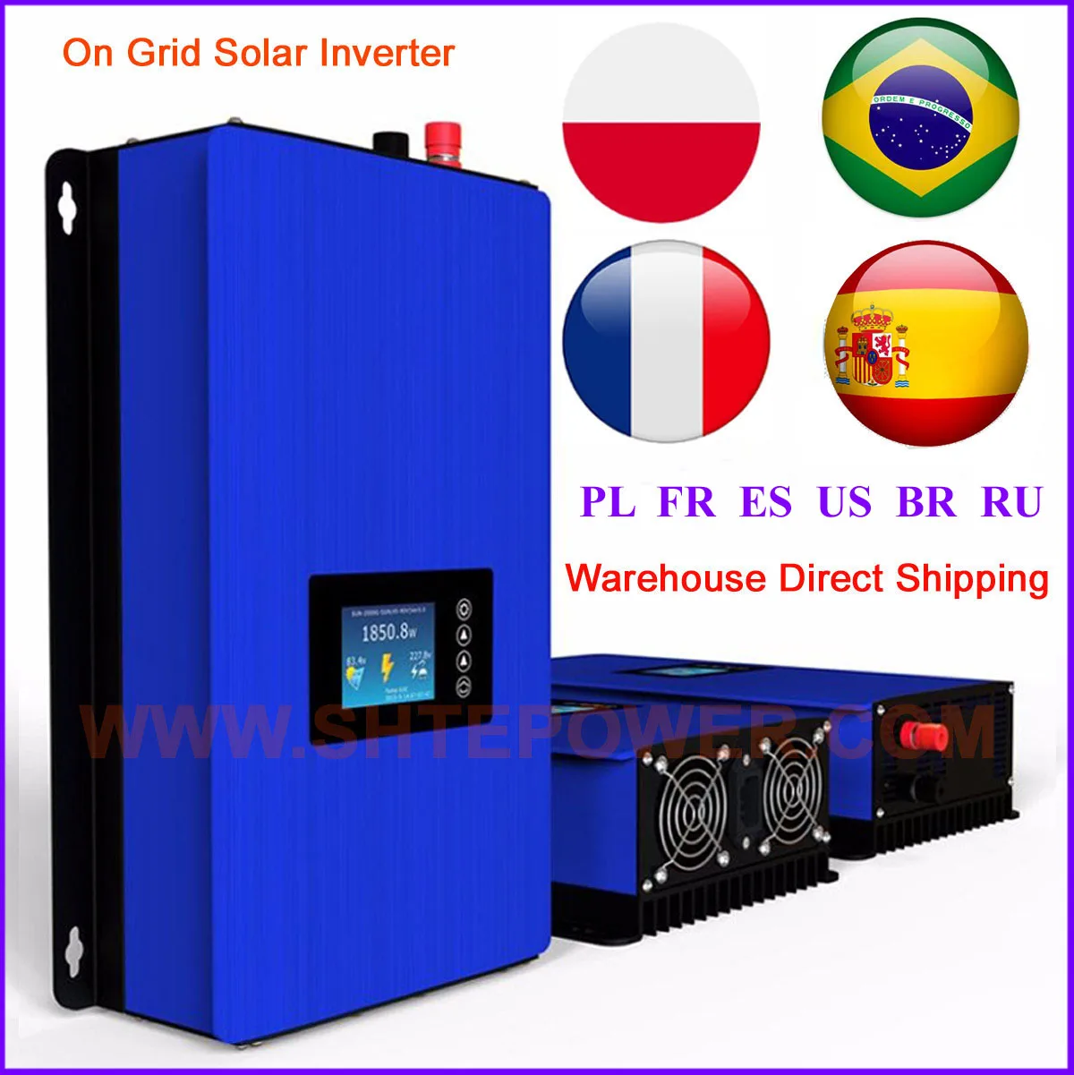 1KW 1000W Battery Discharge MPPT Solar Grid Tie Inverter with Limiter Sensor DC22-65V/45-90V AC 110V 120V 220V 230V 240V