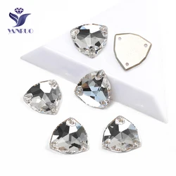 YANRUO 3272 All Sizes Crystal Clear Trilliant Glass Stones Flat Back Strass DIY Handicraft Sewn Rhinestones For Clothes