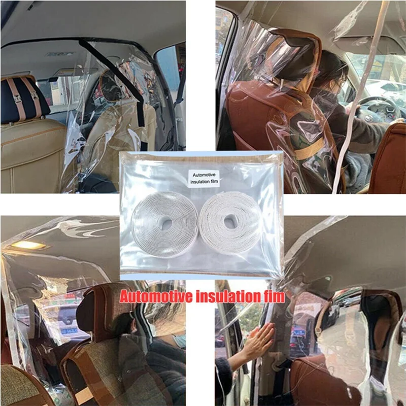 Car Taxi Isolation Film Plastic Anti-Fog Dustproof Full Surround Transparent Protective Cover Front And Rear Partition Cover