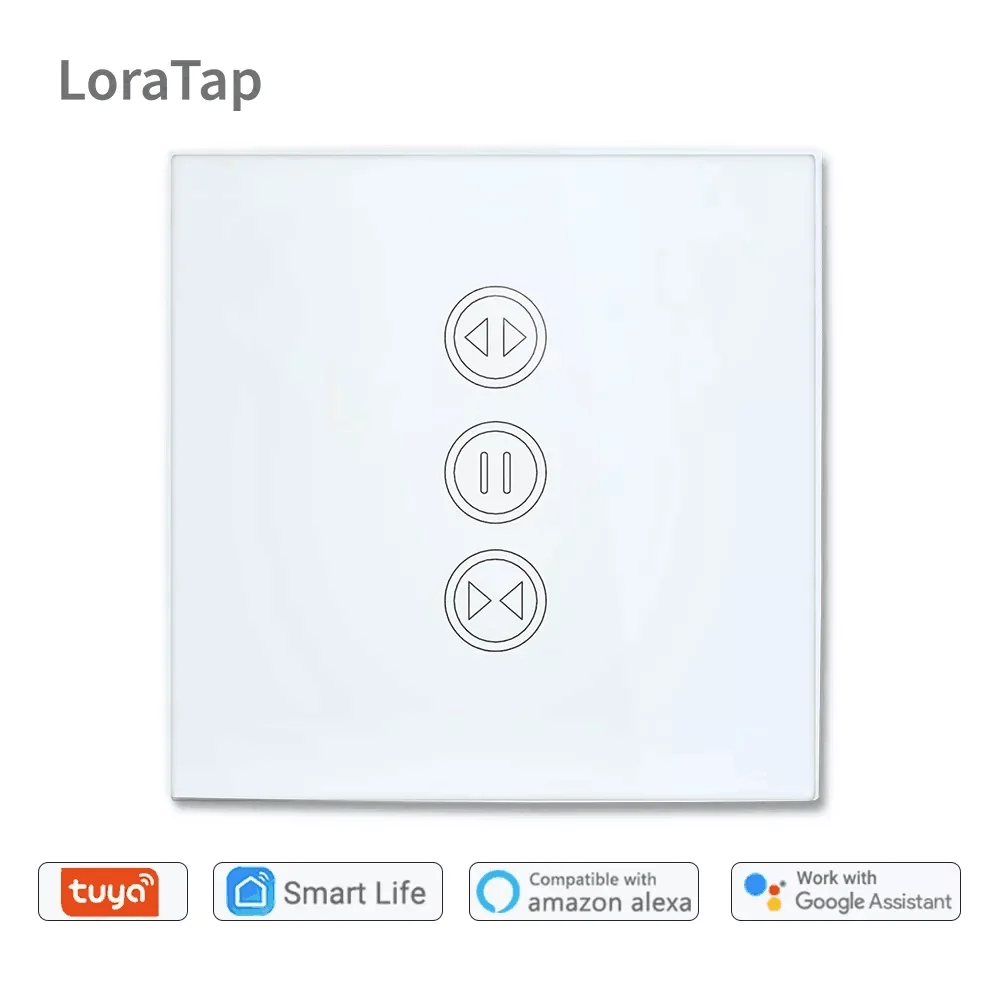 LoraTap-롤러 셔터 커튼 블라인드 푸시 버튼 스위치, Tuya 스마트 라이프 전기 모터 엔진 연결 WiFi Alexa Google 홈 