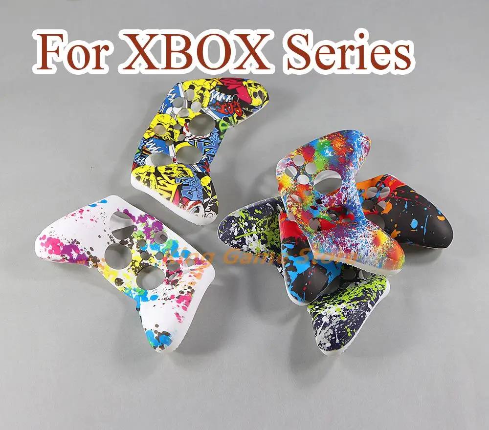 50pcs/lot Water transfer print Silicone Gel Rubber Case For Xbox Series X S Controller Protective Controller Skin Cover