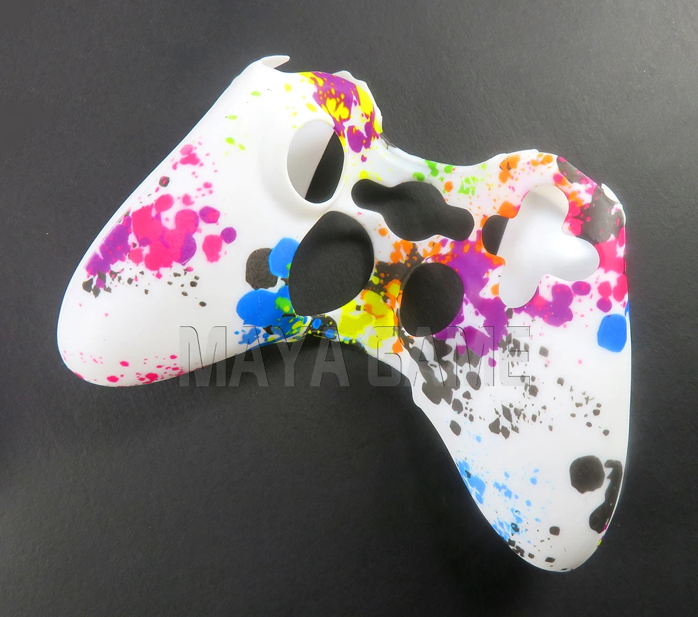 10 unidades para controlador XBOX360, cubierta protectora de silicona, funda protectora con impresión por transferencia de agua, funda protectora de piel