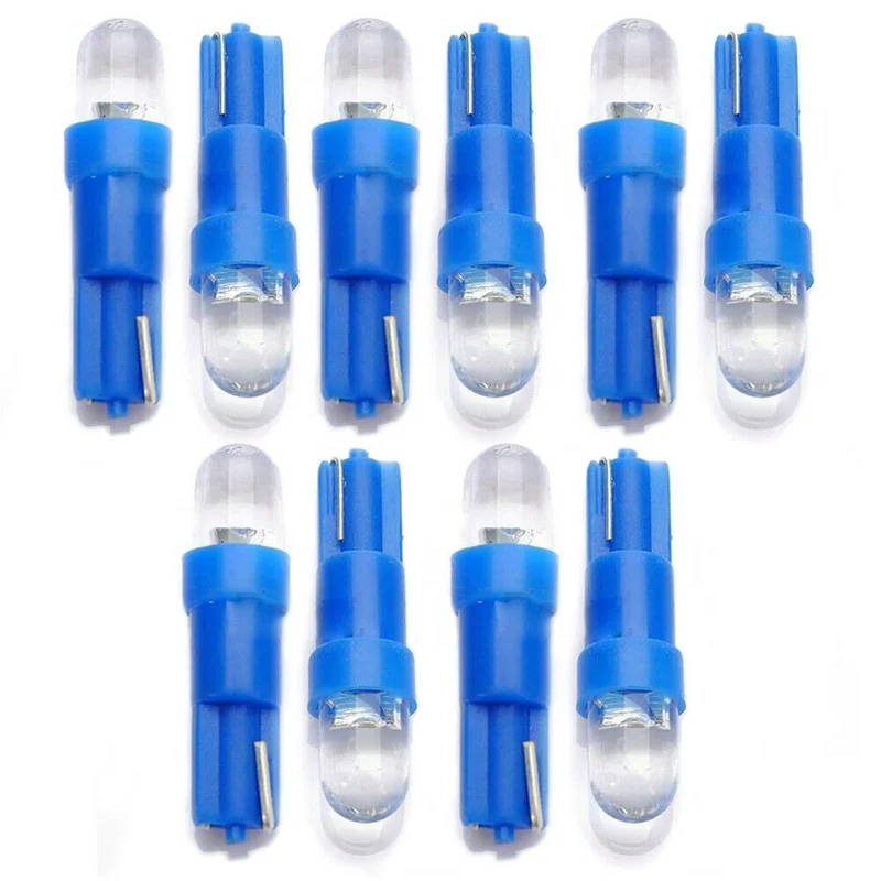 10pcs T5 12V Led Blue Car Interior Wedge Dashboard Dash Gauge Light Lamp Bulb Interior Parts Car Accessories Car Products