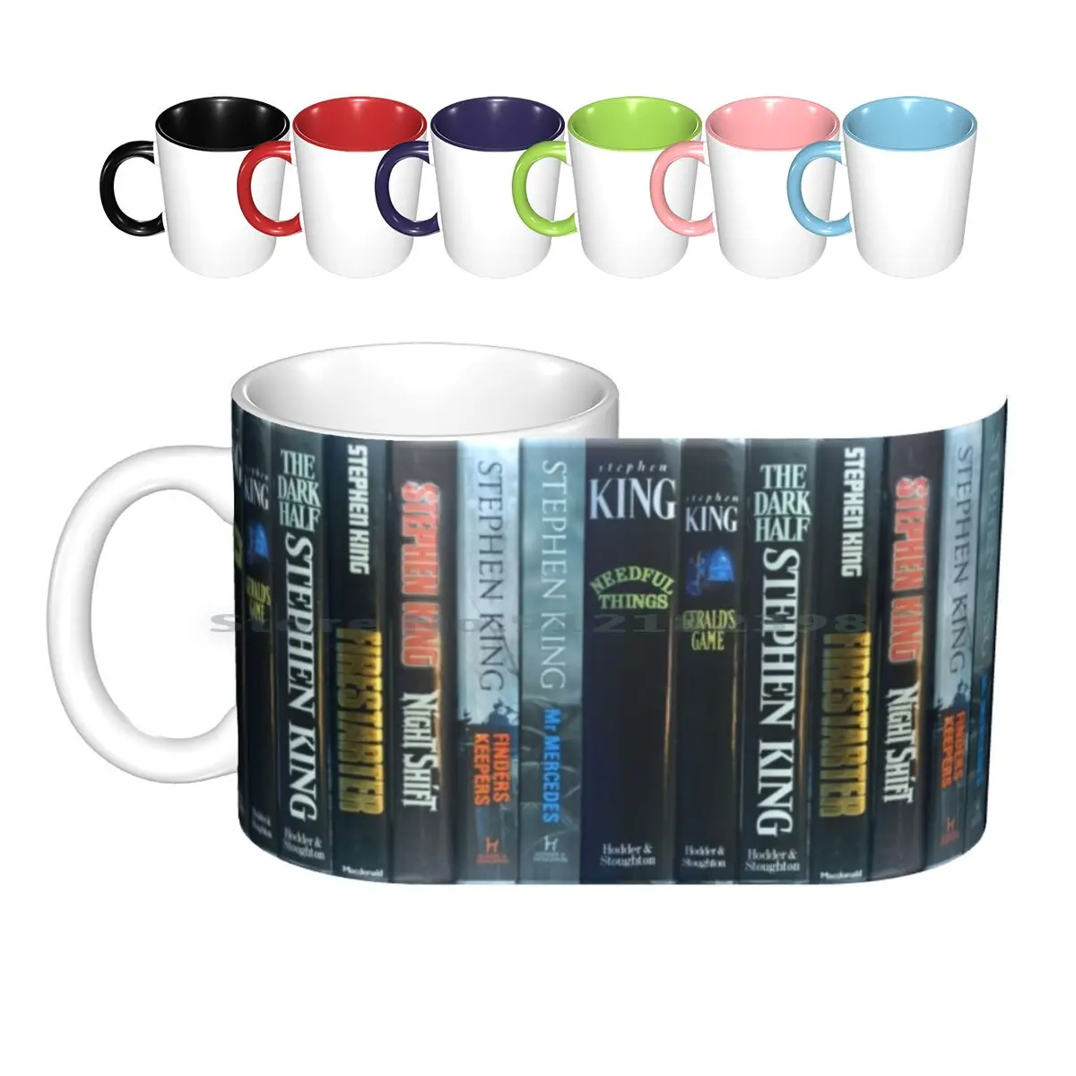 Sk Mix Ceramic Mugs Coffee Cups Milk Tea Mug Books Spines Stephen King King Horror Novels Stories Fiction Creative Trending