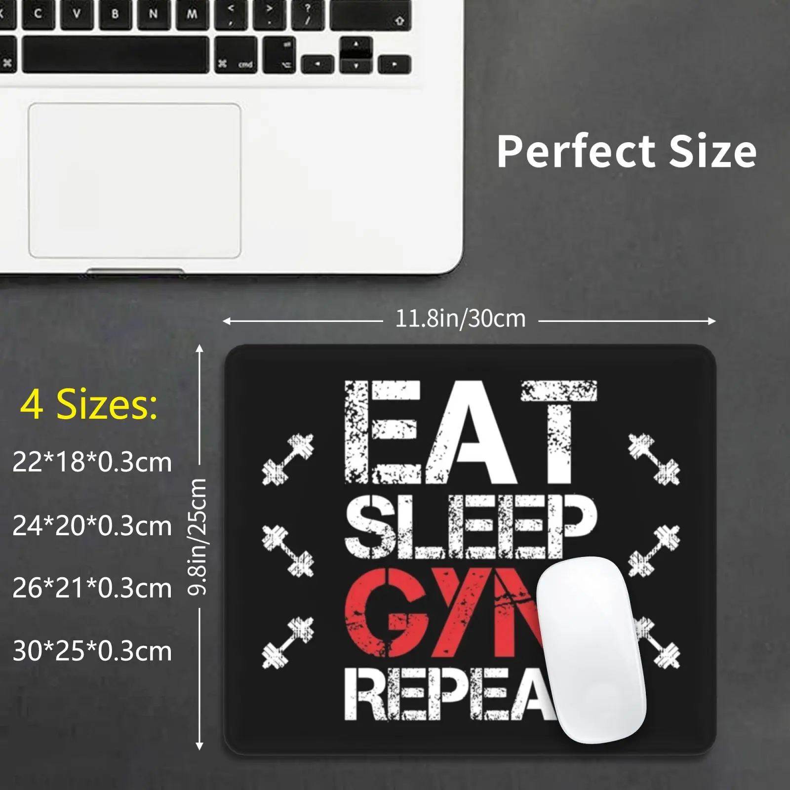 Eat Sleep Gym Repeat Mouse Pad DIY Print Gym Workout Fitness Lift Funny Eat Sleep Gym Repeat Training