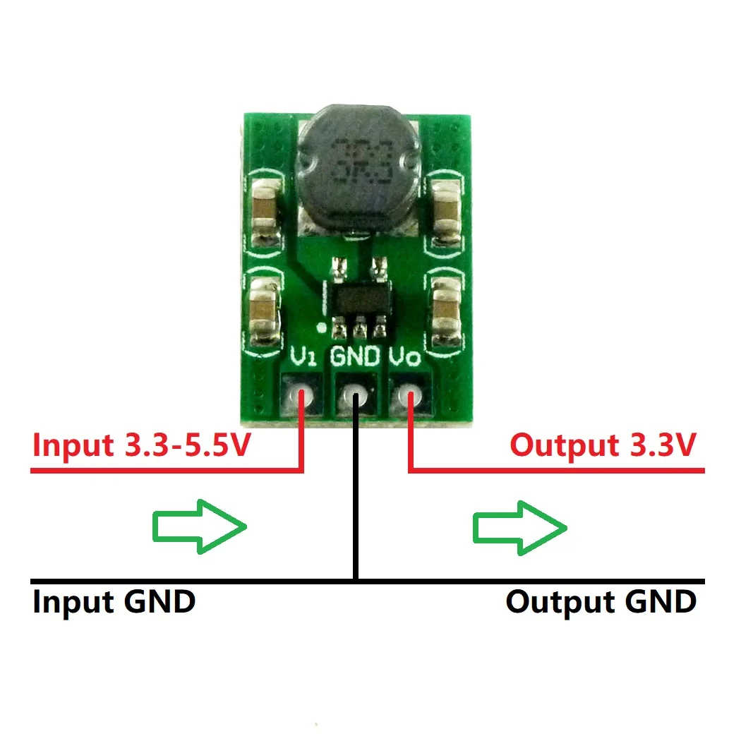 10pcs mini 2A 3.7V 4.2V 4.5V 5V to 3.3V DC DC Buck Step Down Converter Module ND0533MA