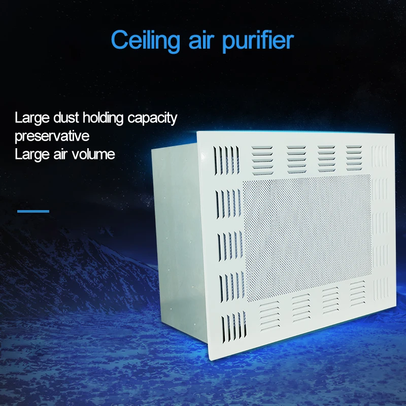 Ceiling Type Air Purifier Purification Workshop Industrial FFU High Efficiency Filter Purifier Equipment 220V ZJ-600