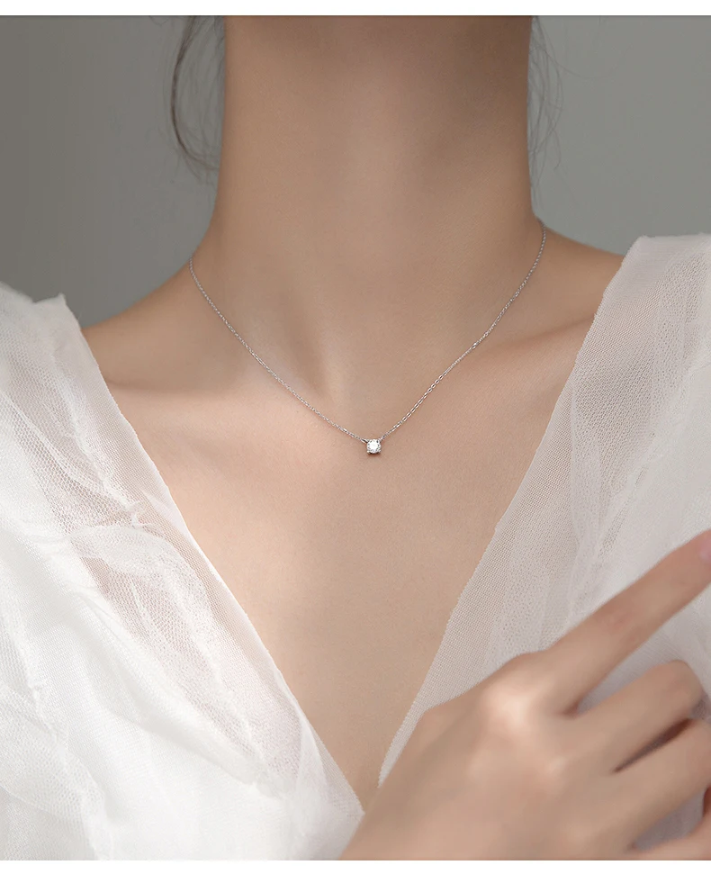 La Monada 38 + 4,8 cm Silber Halskette Für Frauen Feine Silber 925 Schmuck Mode Hals Minimalistischen Anhänger 925 silber Ketten Frau – Detail 4