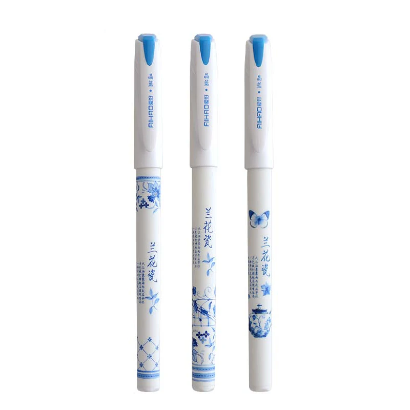 4Pcs/lot Vintage Retro Chinese Style Gel Pen Blue And White Porcelain Stationery Office School Supplies Gift