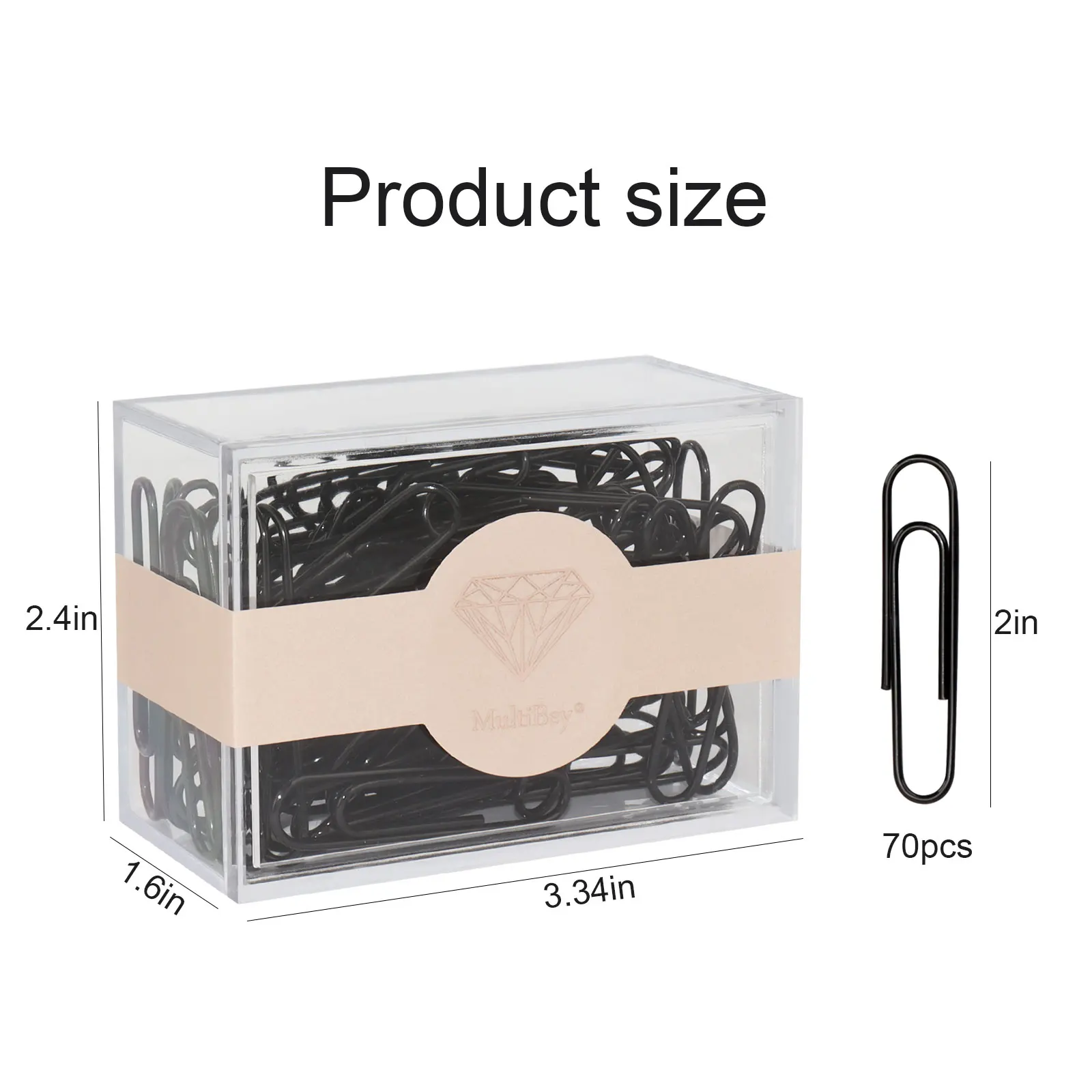 Medium Large Size Paper Clips 2 Inch 70PCS Per Box Clip Bookmark Metal Rose Gold Colored Office Accessories Paper Clips