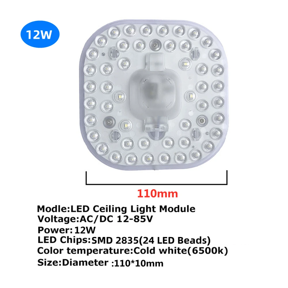 저전압용 LED 천장 보드 조명, LED 모듈 램프, 사각형 패널 조명, AC DC 12V, 24V, 36V, 12W, 18W, 24W