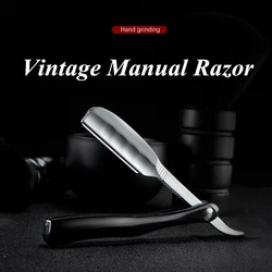 Porte-rasoir pliant manuel japonais, en acier inoxydable, couteau Ă sourcils pour lame de plume, outil de coiffure G1221
