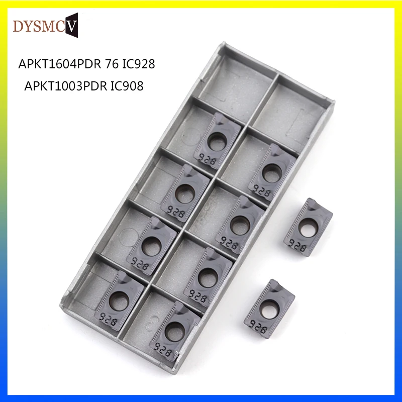 10PCS  APKT1604 PDER 76 IC928 APKT1003 IC908 High Quality Carbide Blade External Knife APKT 1604 CNC Turning Tool