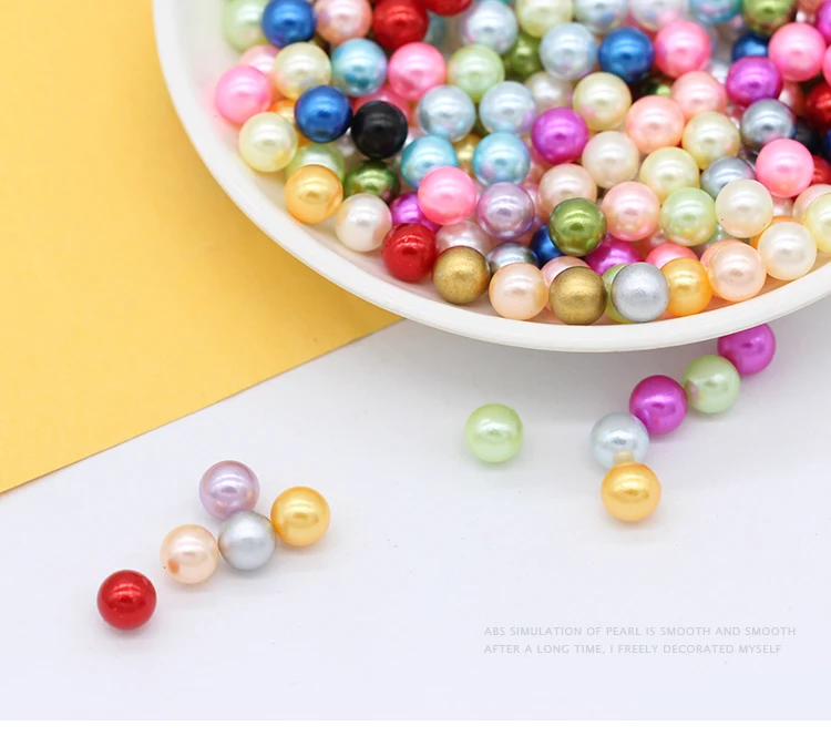 3/4/6/8mm Mixed Round No holes ABS Imitation Pearls Loose Beads for Filler DIY crafts Scrapbook Jewelry Making headwear Garments
