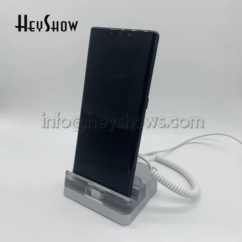 Mobile Phone Security Stand, Acrylic, Anti-Theft Display Holder, Smartphone Burglar Alarm, Apple, Huawei, Samsung, Xiaomi Store