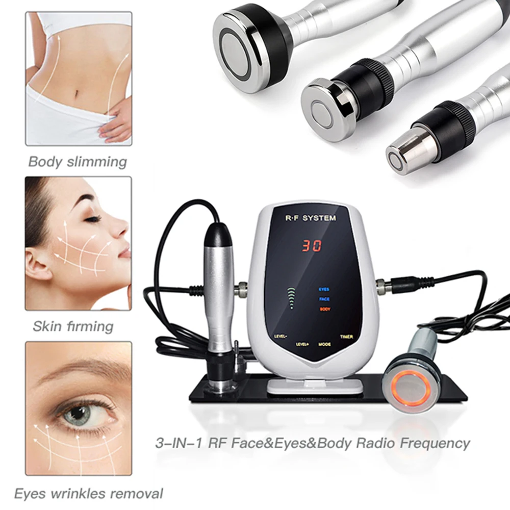 

3in1 RF face lifting body shaping skin tightening wrinkle removal anti aging radio frequency skin rejuvenation for face eye body