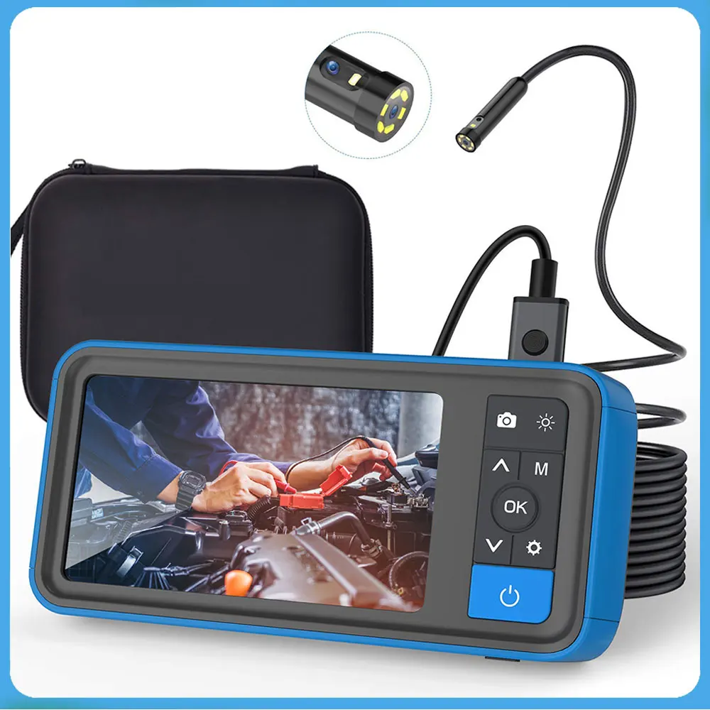 Handheld 4.5-inch Color Screen Dual Lens Camera Video Inspection And Repair Endoscope 5m Cable 32GB Card 1080P