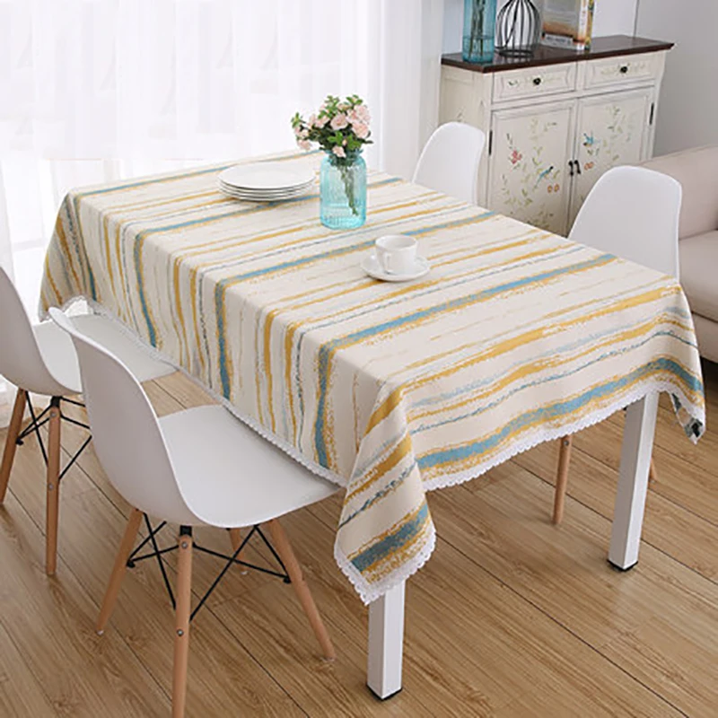 

Dining Table Cloth Nordic Striped Modern Simple Tea Tablecloth Washing Machine Refrigerator Cover скатерть на стол Tafelkleed