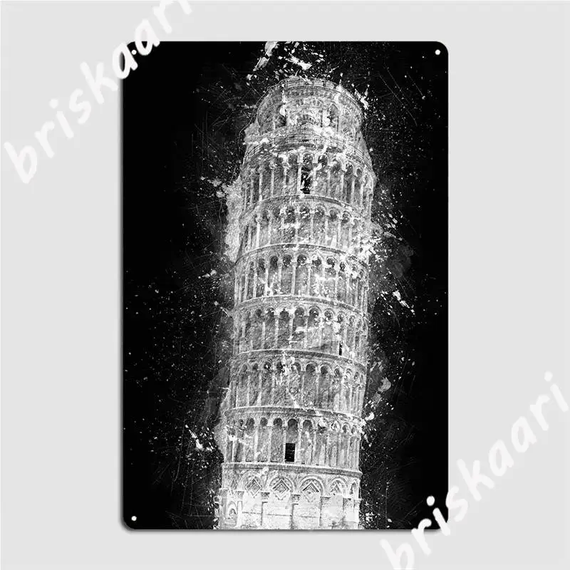 Leaning Tower Of Pisa Poster Metal Plaque Wall Cave Club Bar Plaques Designing Tin Sign Poster