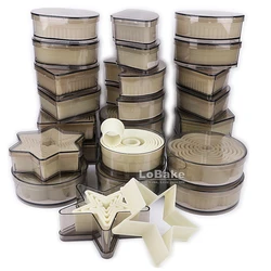 Various Sizes Oval Heart Round Square Star Moon Flower Shape Nylon Plastic Cookie Biscuit Cutter Decoration DIY Pastry Cutters