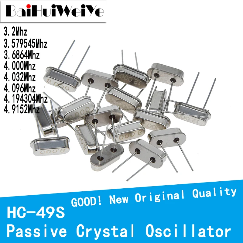 10PCS/LOT HC-49S Quartz Crystal Resonator Passive Oscillator HC 49S 3.2Mhz 3.579545Mhz 3.6864Mhz 4.000Mhz 4.032Mhz 4.096Mhz