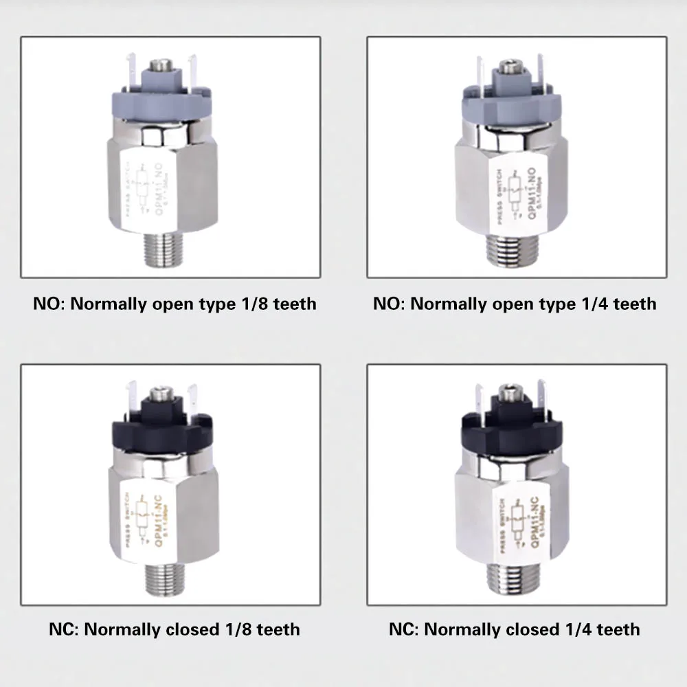 

QPM11-NC / QPM11-NO 1/4'' 1/8" Adjustable Air Pressure Switch Wire External Thread Nozzle Pressure Switch