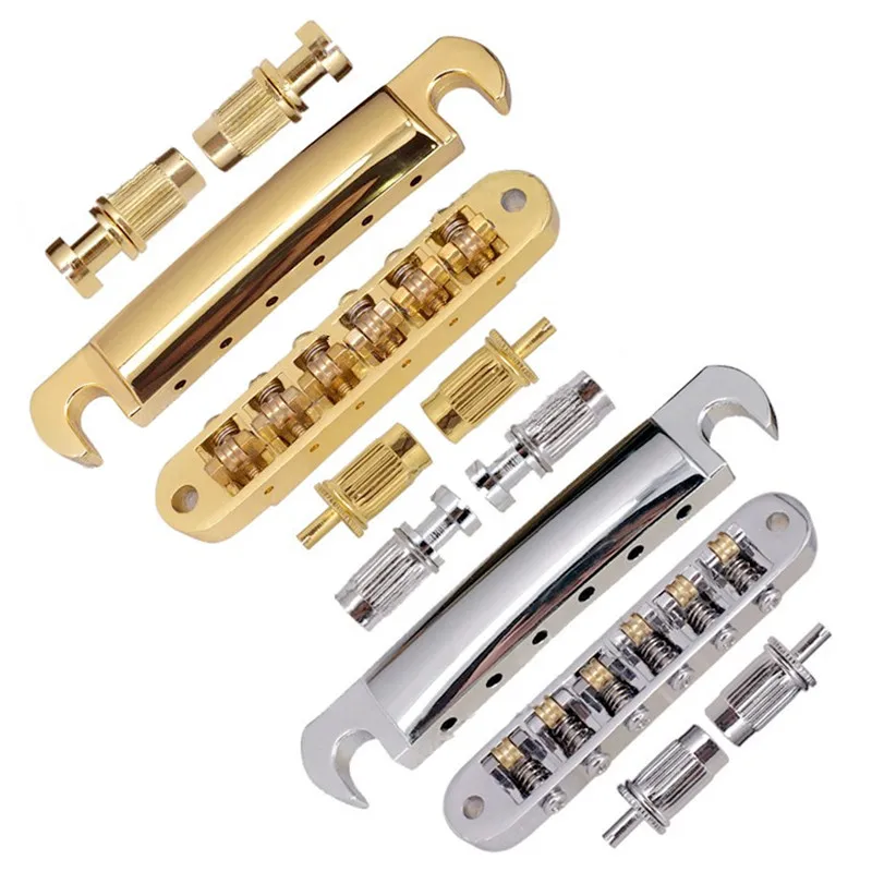 A Set Of Electric Guitar Roller Saddle Bridge & Tailpiece Guitar Accessories Parts Small Studs & Anchor