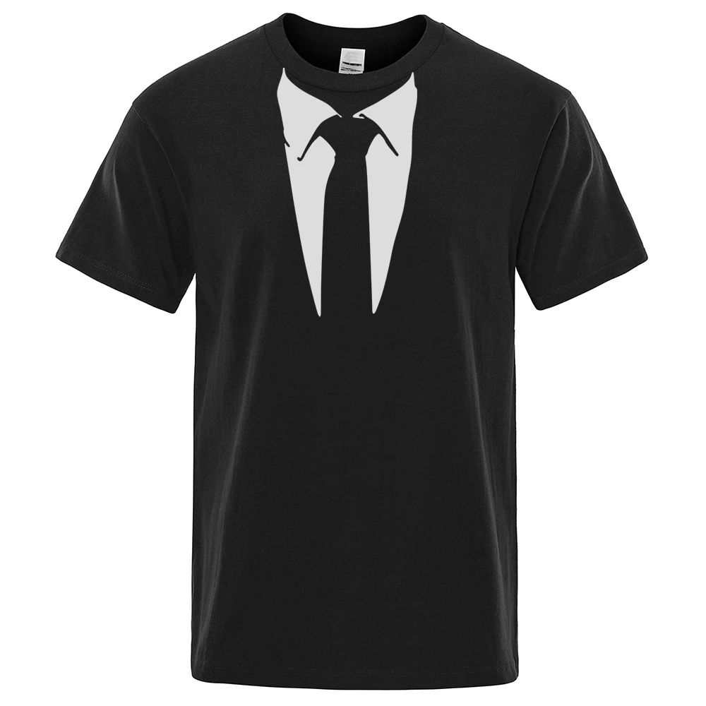 Funny Retro Style Tie Printed T-Shirts Men Fashion Street Hip Hop Clothing O-Neck Cotton Short Sleeve Casual Oversized T Shirt