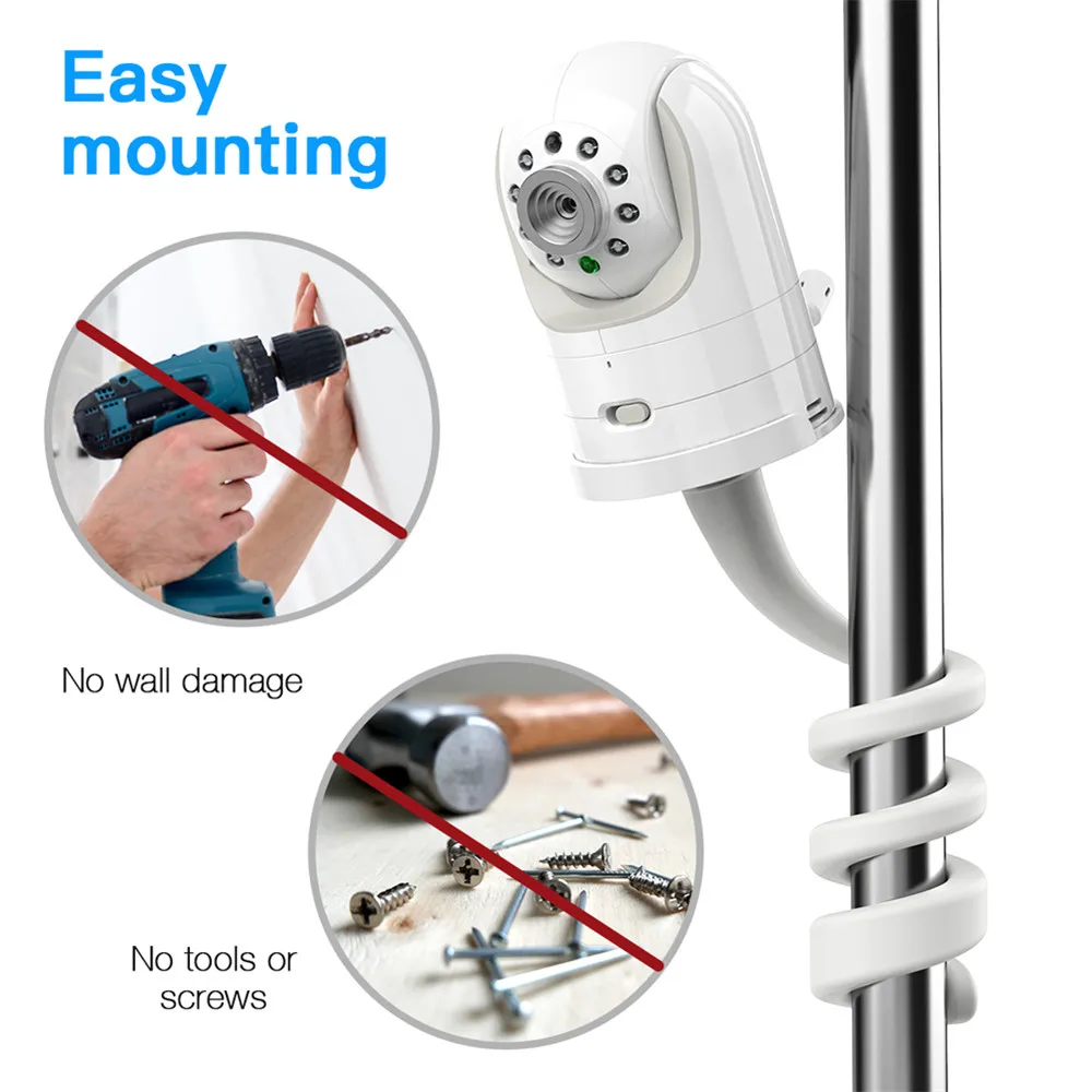 乳幼児向けのDXR-8 ° スライド式カメラホルダー,ベビーベッドの棚や家具に取り付けられたベース付きの柔軟なマウント