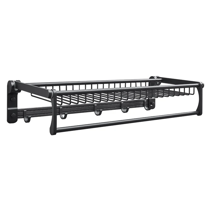 Bad Zubehör Handtuch Rack Regal Wand Montiert Bad Regale Punch-freies Installation Lagerung Rack Handtuch Halter