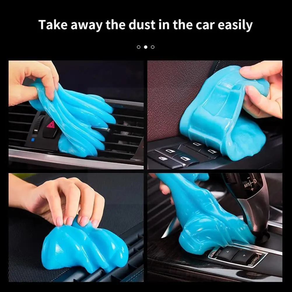 Car Interior Cleaning Glue Universal Magic Sticky Dust Dirt Cleaner Soft Gum Gel For Pc Keyboard Cleaning Tools Blue Yellow E1j4