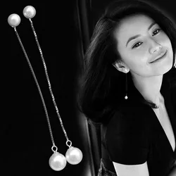 REETI 925 Sterling Silver Long Stud Earrings For Women 2018 New Trend Personality Lady Fashion Jewelry