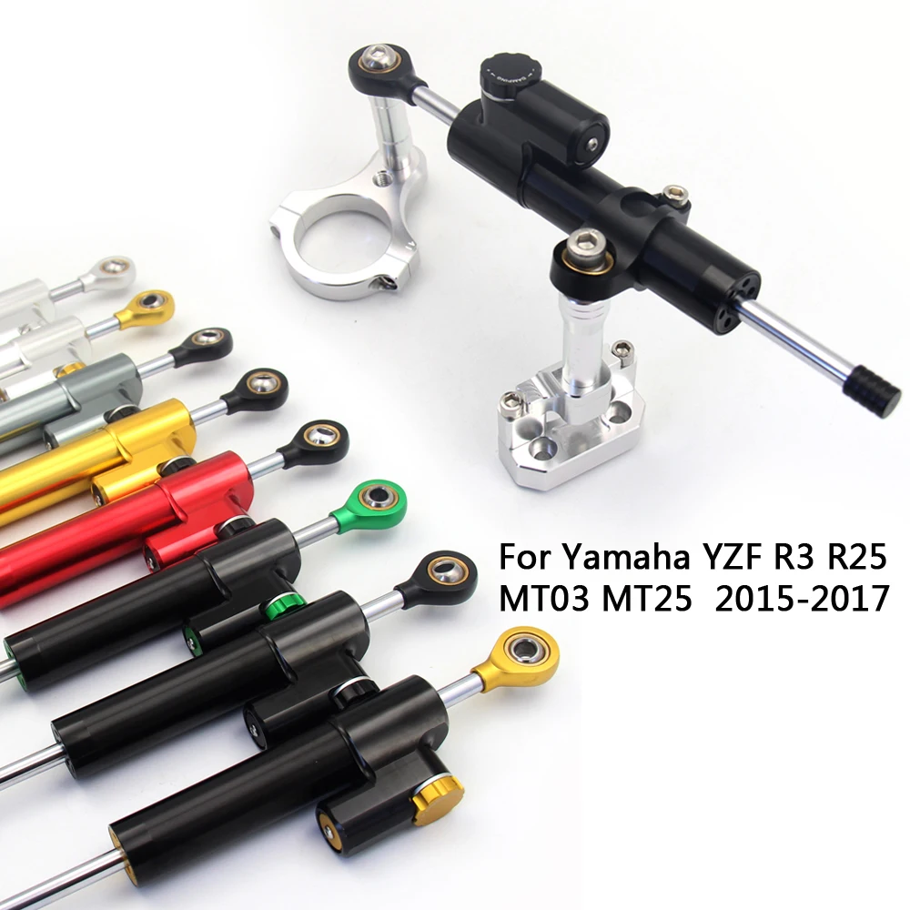 

Motorcycles CNC Aluminum Adjustable Steering Stabilize Damper Bracket Mount Kit For YAMAHA YZF R3 YZFR25 MT-03 MT-25