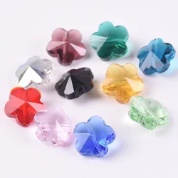 10pcs 14mm Flower Shape Faceted Crystal Glass Loose Crafts Beads for Jewelry Making DIY Crafts