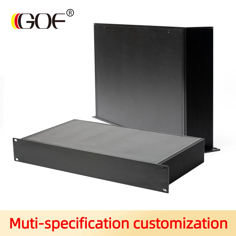 Aluminium Eectronic Case CNC Machining 1U 19Inch Rack Mount Chassis Industrial Equipment Housing Provide Custom Design Services