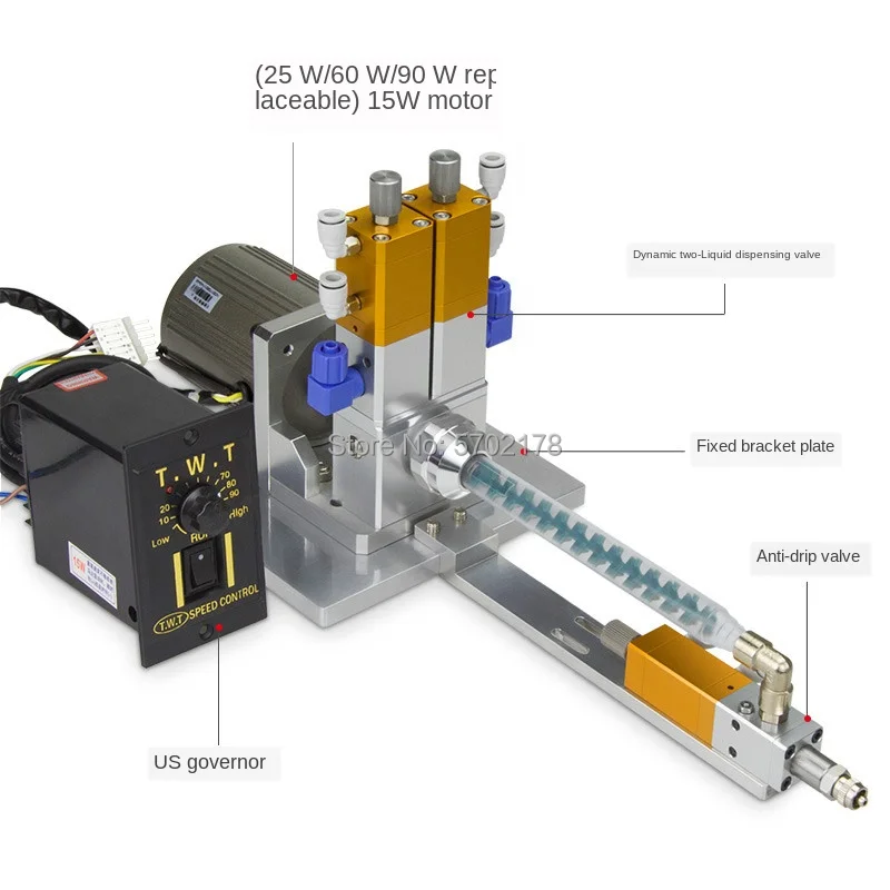 BY-105F Anti-drip electric stirring ab double liquid glue coating equipment dynamic mixing valve