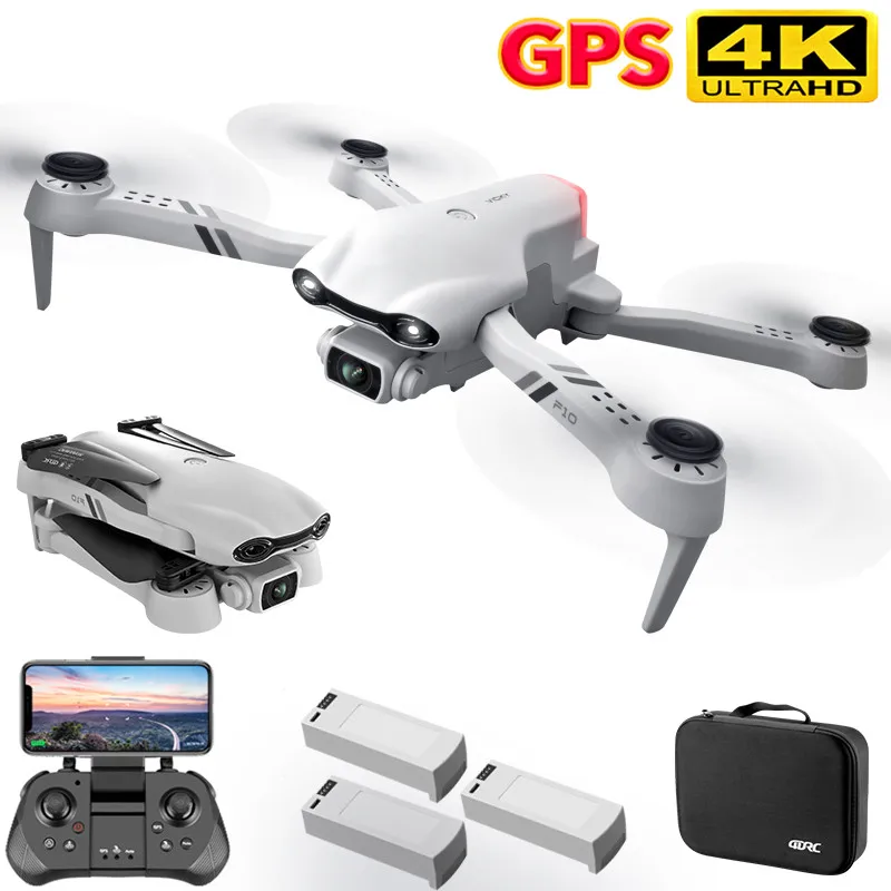 2021 New 4K HD Dual Camera with GPS WIFI Wide Angle FPV Real-time Transmission RC Distance 2km Professional Drone Quadcopter Toy