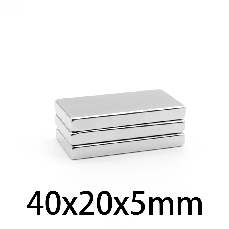 1-15Pcs 40x20x5mm N35Strong Quadrate Neodymium Magnet 40mmx20mmx5mm NdFeB Magnetic Rare Earth Magnets 40*20*5mm