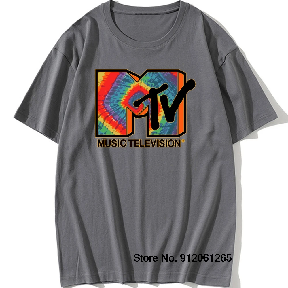 MTV Music Television Retro T Shirt Mens Throwback Rock Hip Hop TV Show T-Shirts Funny 100% Cotton Fashion Tops Tees Cool Gift