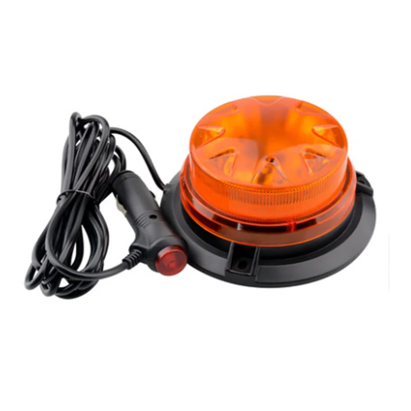 

9-28V Led Rotating Flashing Amber Emergency Strobe Warning Beacon Light With Magnetic