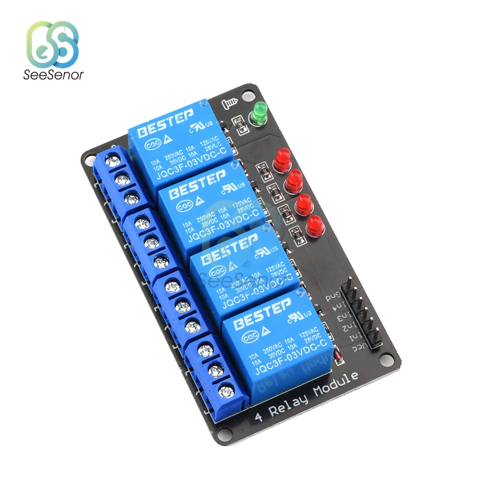 1PCS 4 Channel DC 3V 5V 12V Relay Module Board 3.3V Low Level Trigger with Lamp