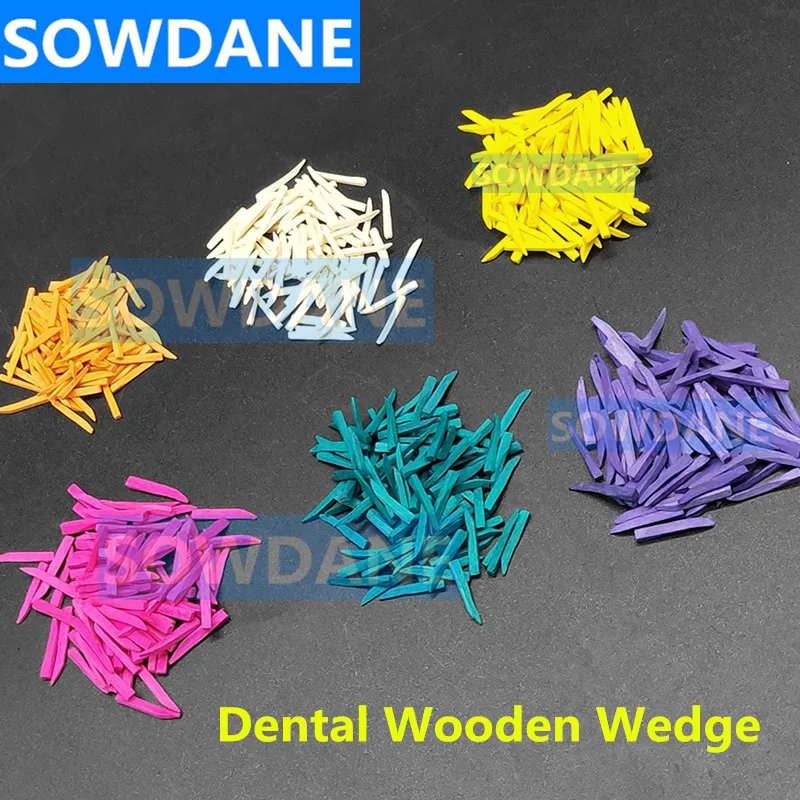 600pcs Mixed Dental Supply Material Interdental Composite Contoured Wooden Wedge Dental Wedges Dentist Materails Autoclavable