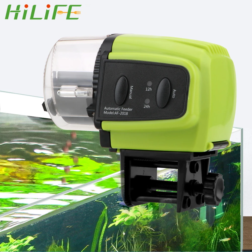 HILIFE 1 Pcs Plastic Food Feeding Digital Display Home Aquarium Automatic Fish Timer Feeder Portable Fish Feeder Tools