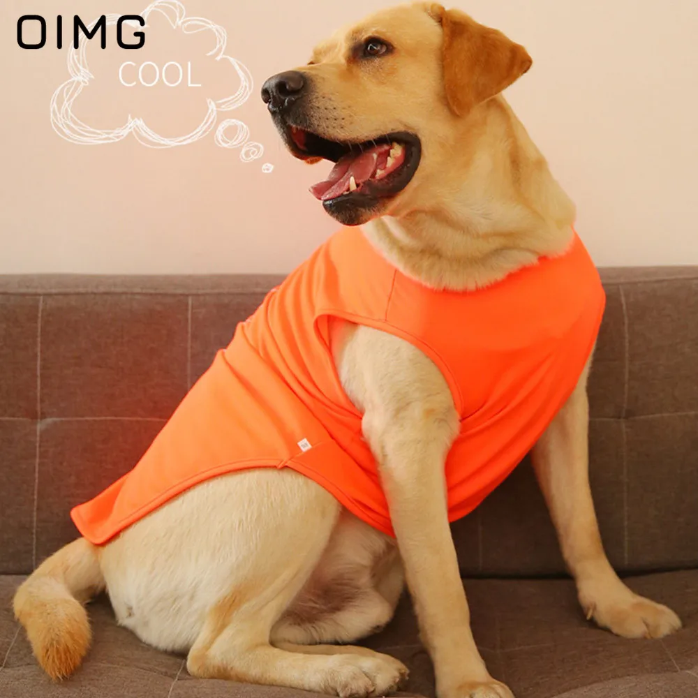 OIMG Numbers Printed Big Dog Sleeveless T-Shirts Golden Retriever Labrador Husky Sport Dog Jersey Breathable Large Dogs Clothes