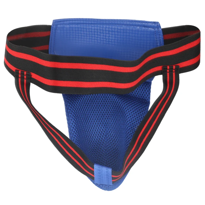 Blue Red Black Adult Male Sanda Crotch Guard Protector Taekwondo MMA Groin Protector Kick Boxing Protection Guard Men Jockstrap