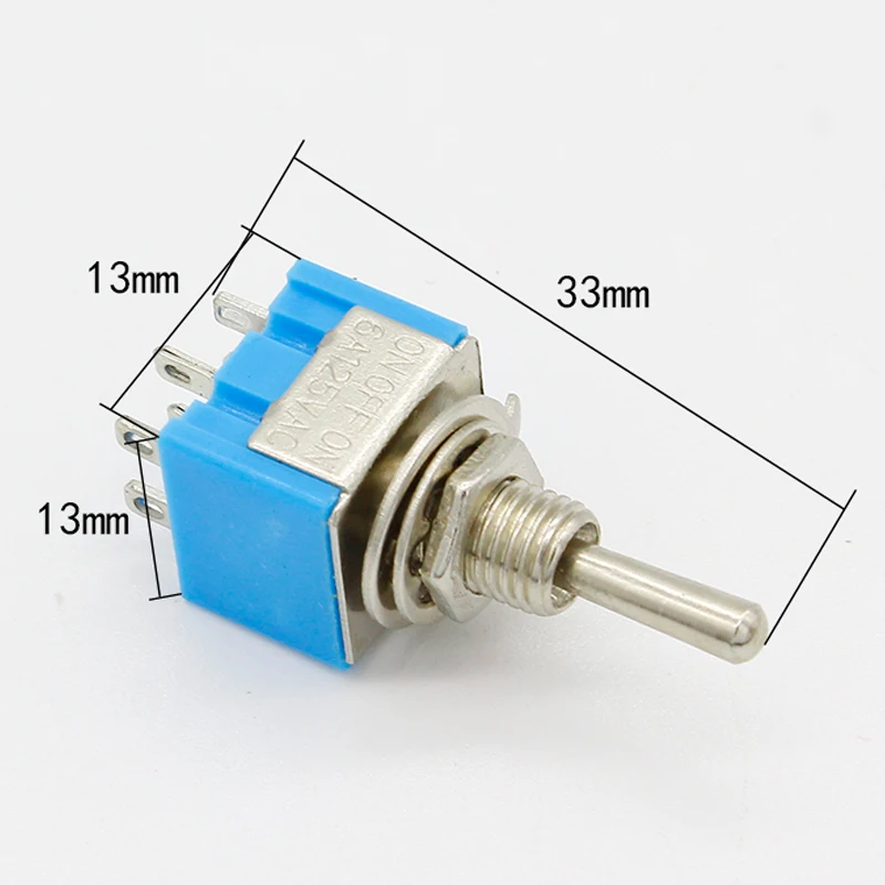 Promotion! 5pcs 3 Position 2P2T DPDT ON-OFF-ON Miniature Mini Toggle Switch