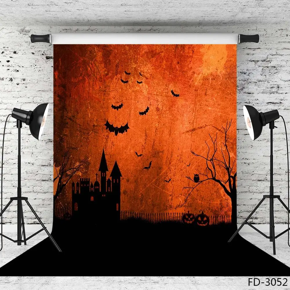 Fondo de foto de árbol muerto de murciélagos de Castillo para Halloween, impreso por ordenador, fondos para niños, sesión de fotos de Baby Shower, Photobooth