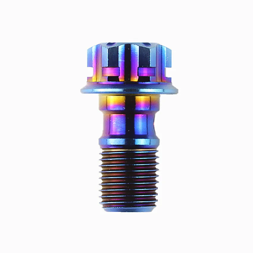 

Ti Bolts Titanium Bolt Motor Bike M10 Motorcycle Calipers Tubing Hexagon Hollow Flange Head Gold Color Screws Titanium Fastener